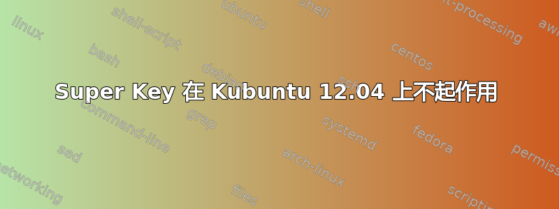 Super Key 在 Kubuntu 12.04 上不起作用