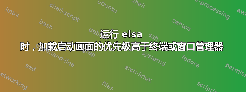 运行 elsa 时，加载启动画面的优先级高于终端或窗口管理器