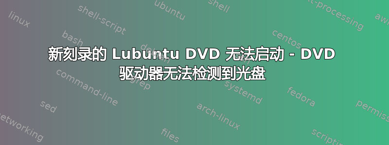 新刻录的 Lubuntu DVD 无法启动 - DVD 驱动器无法检测到光盘