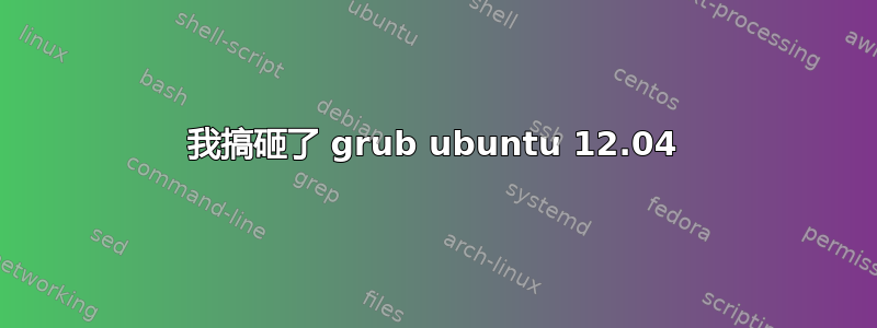 我搞砸了 grub ubuntu 12.04