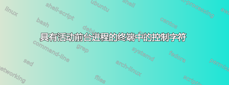 具有活动前台进程的终端中的控制字符