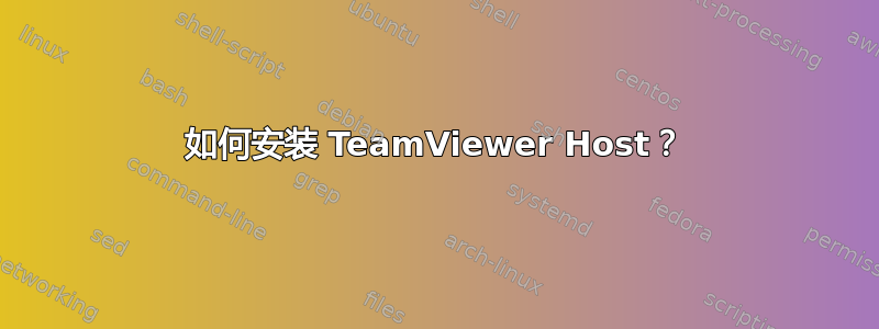 如何安装 TeamViewer Host？