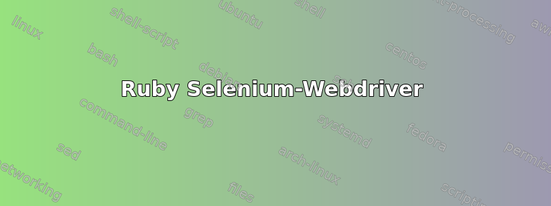 Ruby Selenium-Webdriver