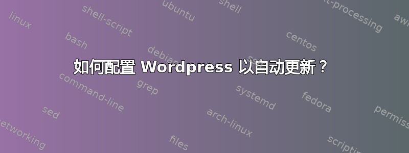 如何配置 Wordpress 以自动更新？