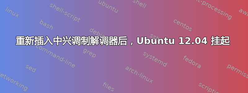 重新插入中兴调制解调器后，Ubuntu 12.04 挂起