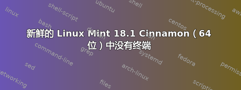 新鲜的 Linux Mint 18.1 Cinnamon（64 位）中没有终端