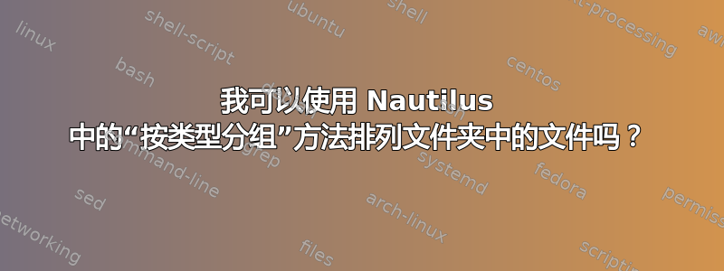 我可以使用 Nautilus 中的“按类型分组”方法排列文件夹中的文件吗？