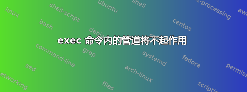 exec 命令内的管道将不起作用