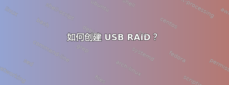 如何创建 USB RAID？