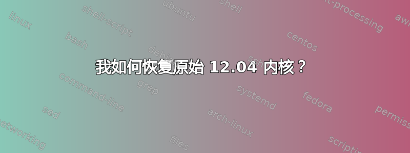 我如何恢复原始 12.04 内核？