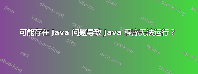 可能存在 Java 问题导致 Java 程序无法运行？