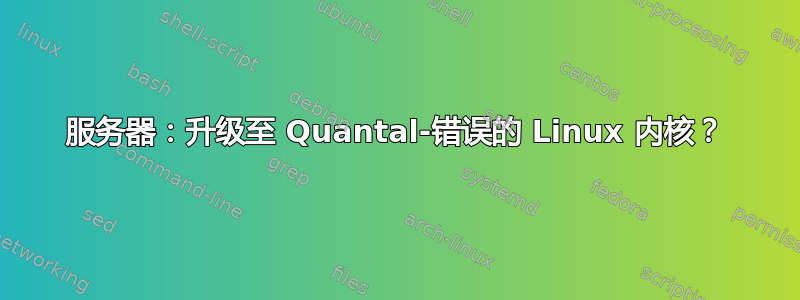 服务器：升级至 Quantal-错误的 Linux 内核？