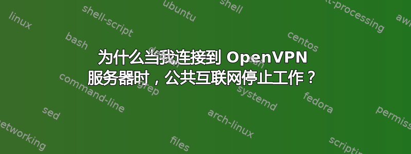 为什么当我连接到 OpenVPN 服务器时，公共互联网停止工作？