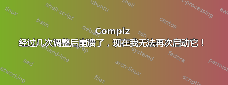 Compiz 经过几次调整后崩溃了，现在我无法再次启动它！