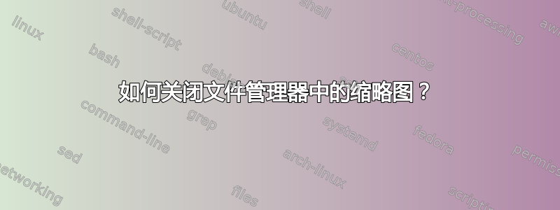 如何关闭文件管理器中的缩略图？