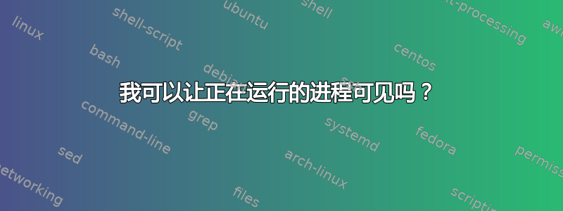 我可以让正在运行的进程可见吗？