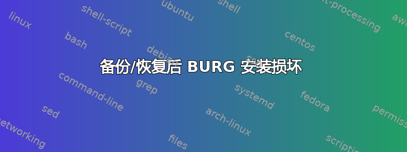 备份/恢复后 BURG 安装损坏