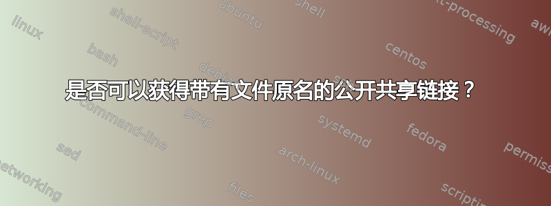 是否可以获得带有文件原名的公开共享链接？