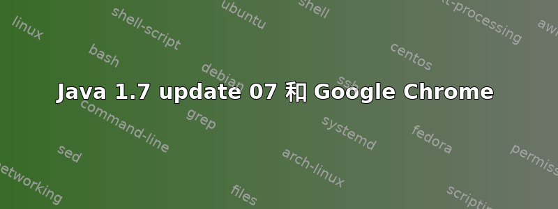 Java 1.7 update 07 和 Google Chrome