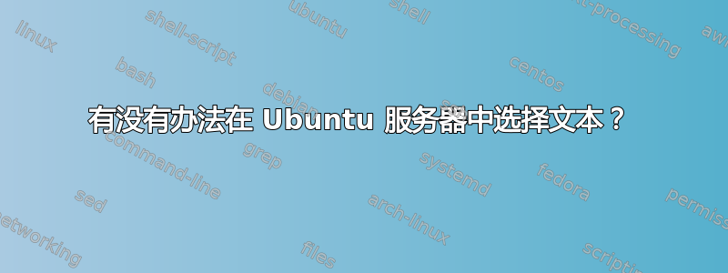 有没有办法在 Ubuntu 服务器中选择文本？