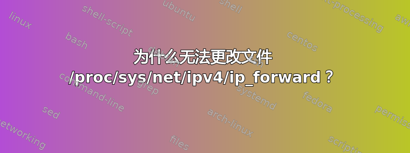 为什么无法更改文件 /proc/sys/net/ipv4/ip_forward？