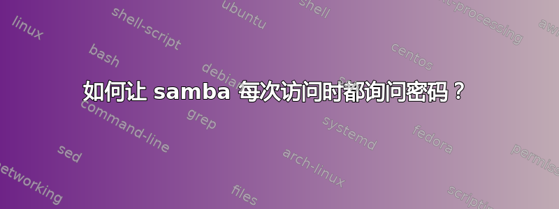 如何让 samba 每次访问时都询问密码？