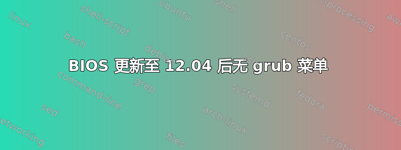 BIOS 更新至 12.04 后无 grub 菜单