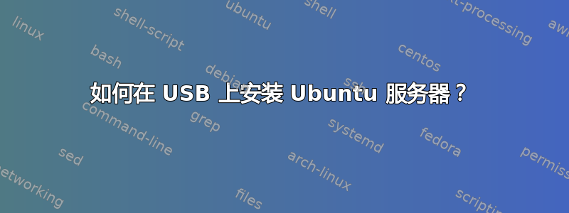 如何在 USB 上安装 Ubuntu 服务器？