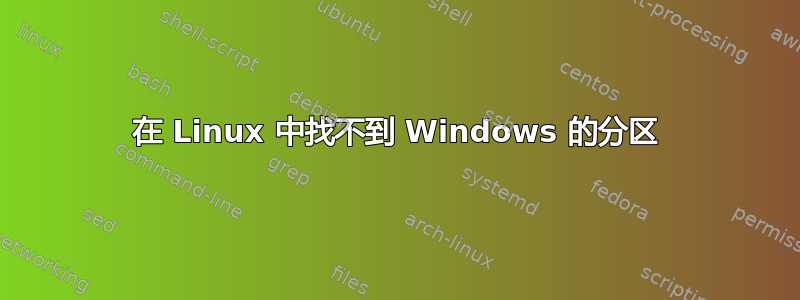 在 Linux 中找不到 Windows 的分区