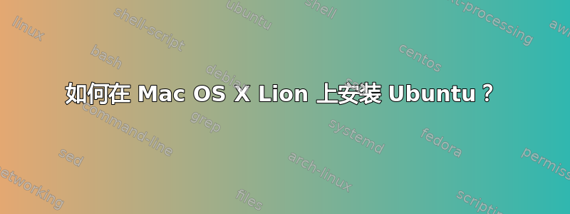 如何在 Mac OS X Lion 上安装 Ubuntu？