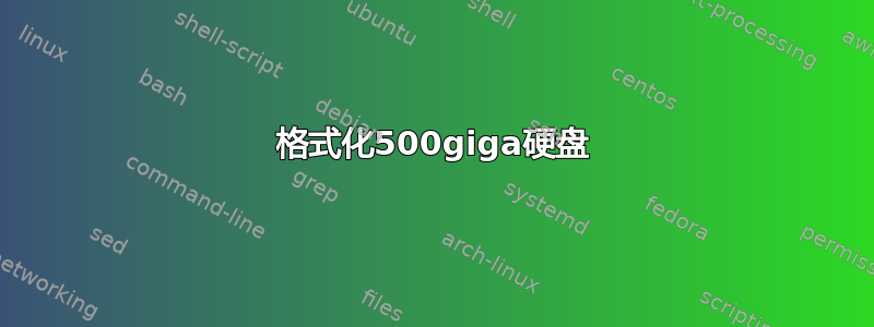 格式化500giga硬盘