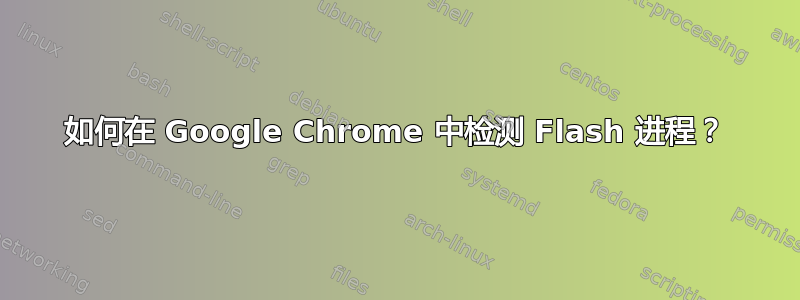 如何在 Google Chrome 中检测 Flash 进程？