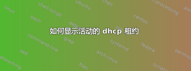 如何显示活动的 dhcp 租约