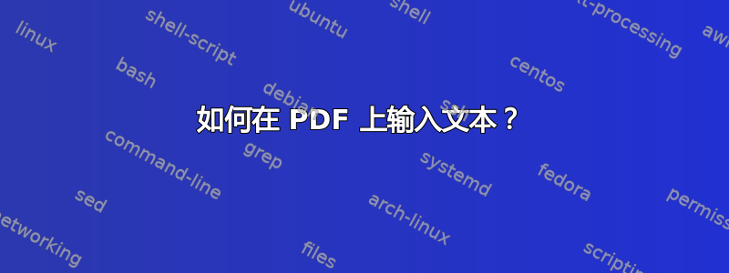 如何在 PDF 上输入文本？