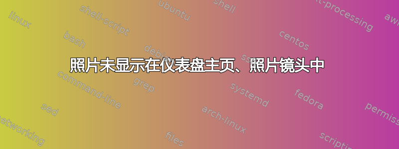 照片未显示在仪表盘主页、照片镜头中