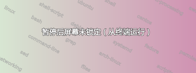 暂停后屏幕未锁定（从终端运行）