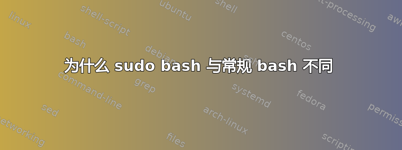 为什么 sudo bash 与常规 bash 不同