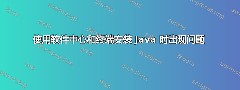 使用软件中心和终端安装 Java 时出现问题