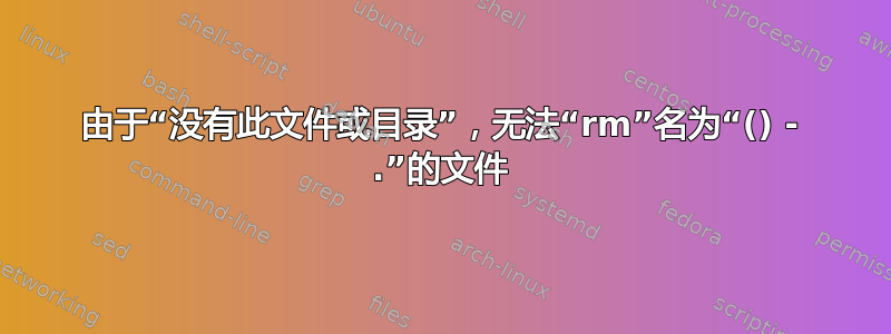 由于“没有此文件或目录”，无法“rm”名为“() - .”的文件