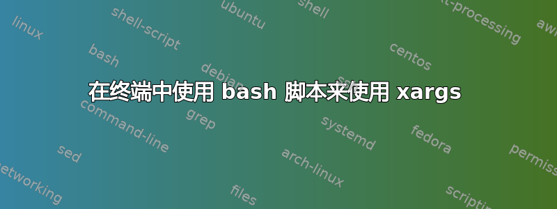 在终端中使用 bash 脚本来使用 xargs