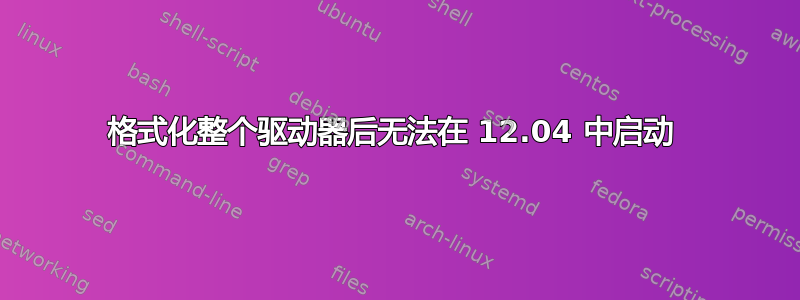 格式化整个驱动器后无法在 12.04 中启动 