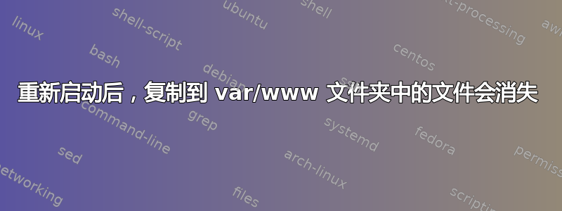 重新启动后，复制到 var/www 文件夹中的文件会消失