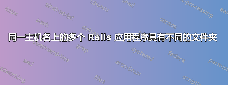 同一主机名上的多个 Rails 应用程序具有不同的文件夹