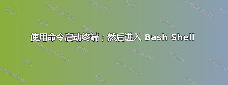 使用命令启动终端；然后进入 Bash Shell