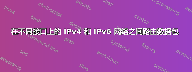 在不同接口上的 IPv4 和 IPv6 网络之间路由数据包