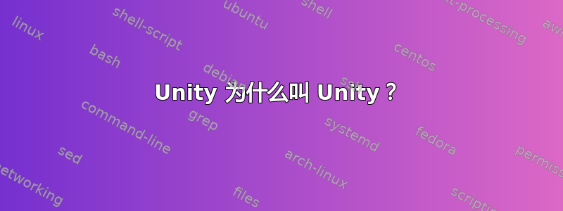 Unity 为什么叫 Unity？