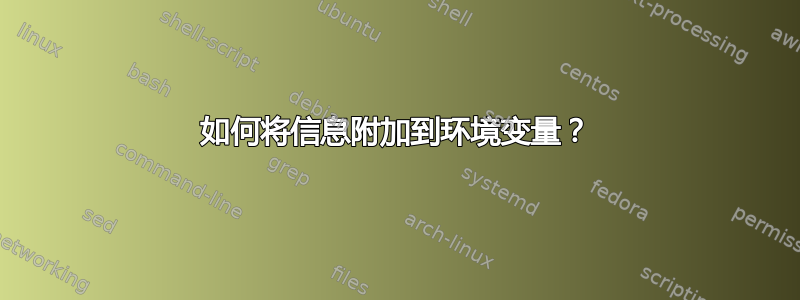 如何将信息附加到环境变量？