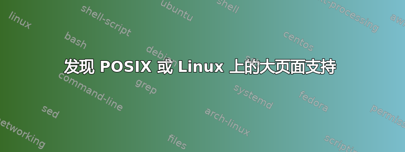 发现 POSIX 或 Linux 上的大页面支持