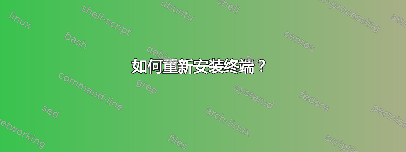 如何重新安装终端？