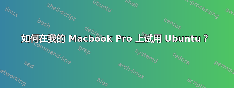 如何在我的 Macbook Pro 上试用 Ubuntu？